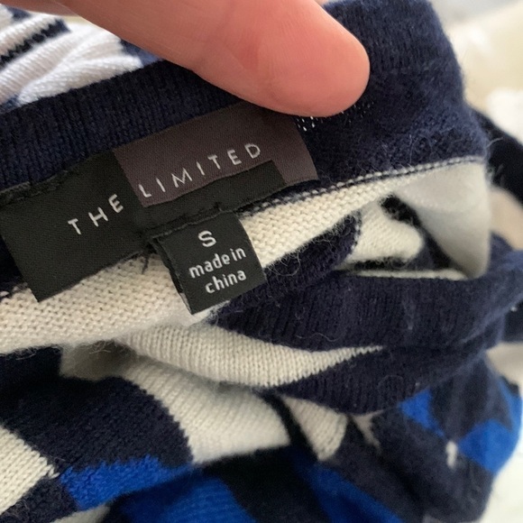 The Limited Nautical Striped Anchor Graphic Sweater wool blend classic navy - Picture 4 of 9